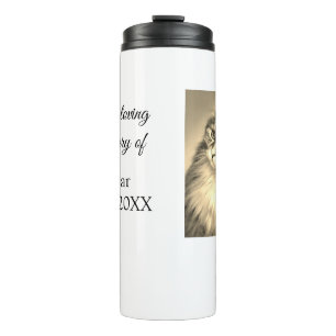 loving memorial keepsake funeral add pet name phot thermal tumbler