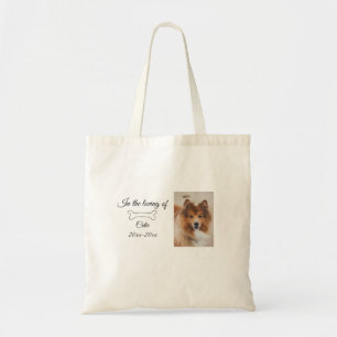 loving memorial keepsake funeral add pet name phot tote bag
