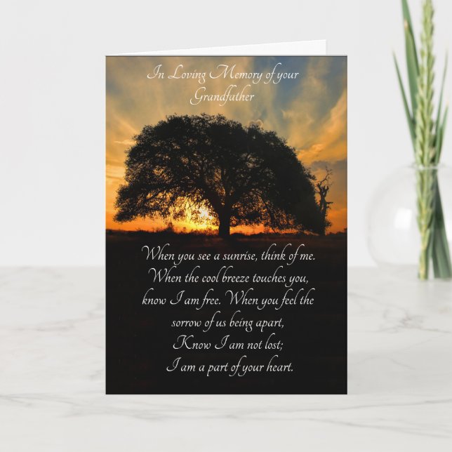 Loving Memorial Sympathy for Grandfather Card (Front)