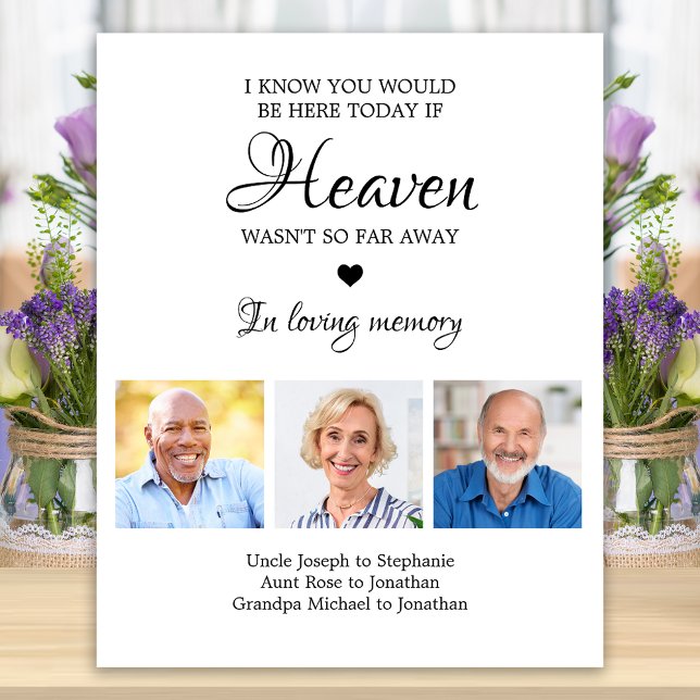 Loving Memory 3 Photo Collage Memorial Wedding  Poster (Creator Uploaded)