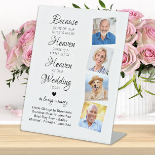 Loving Memory 6 Photo Heaven Wedding Memorial Pedestal Sign