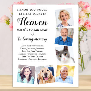Loving Memory 6 Photo Heaven Wedding Memorial Poster