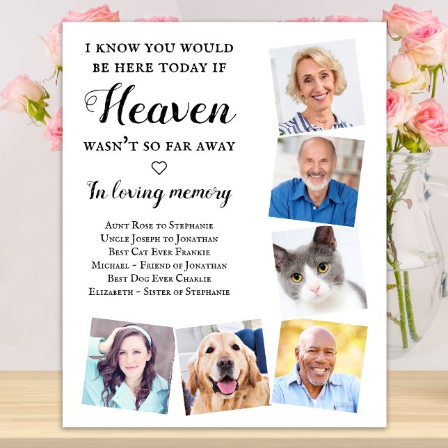 Loving Memory 6 Photo Heaven Wedding Memorial Poster (Creator Uploaded)