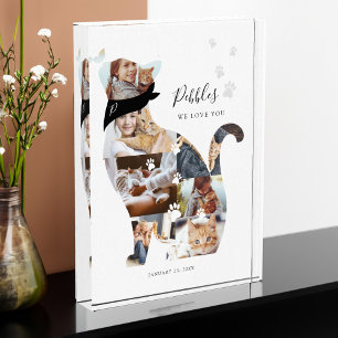 Loving Memory Cat Photo Collage Pet Memorial Block
