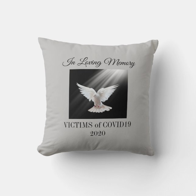 Loving memory, Covid 19 victims, gray Cushion (Front)