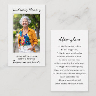 Loving Memory Custom Photo Funeral Memorial Card