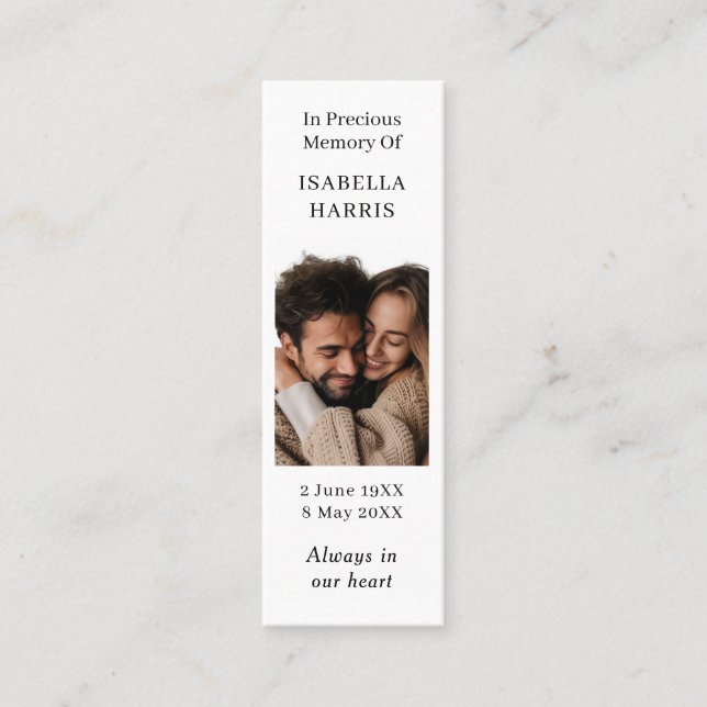 Loving Memory Funeral Memorial Design Mini Business Card (Front)