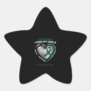 Loving Memory Gifts Miss My Uncle Kidney Disease Star Sticker