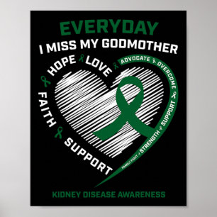 Loving Memory Gifts Women Godmother Kidney Disease Poster