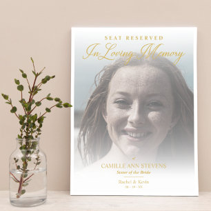 Loving Memory Gold Wedding Reserved Seat Loved One Poster