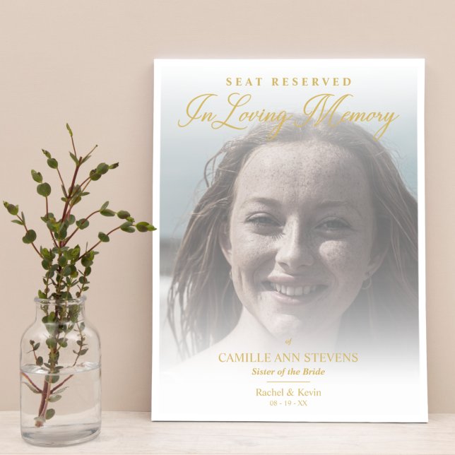 Loving Memory Gold Wedding Reserved Seat Loved One Poster (Creator Uploaded)