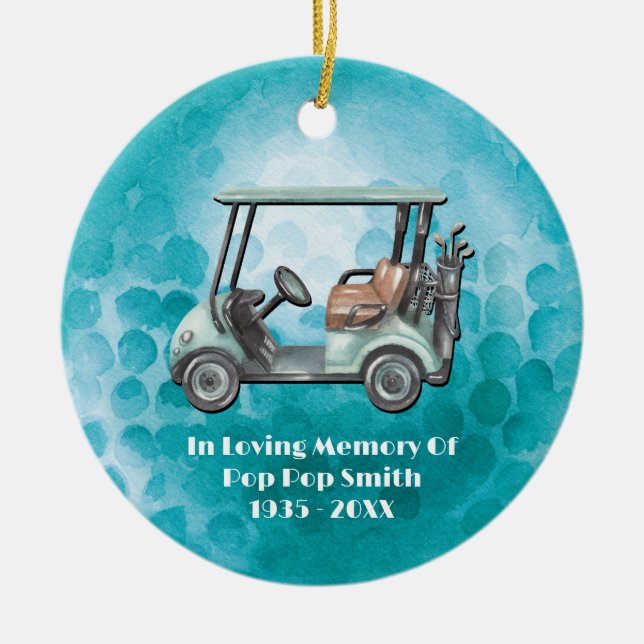 Loving Memory Golf Memorial Ceramic Ornament (Front)