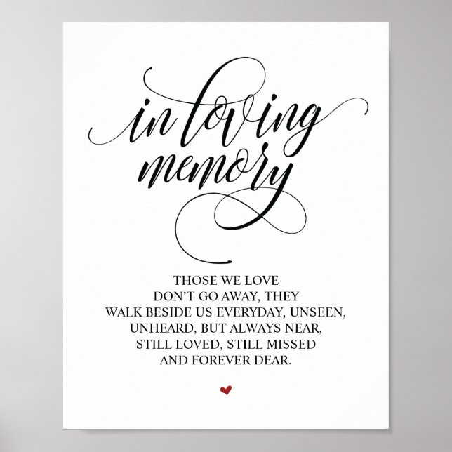 Loving Memory In Our Heart Memorial Sign (Front)