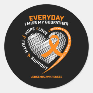 Loving Memory In Remembrance Of Godfather Leukaemi Classic Round Sticker