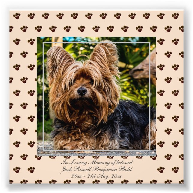 Loving Memory Jack Russell  PHOTO Named Keepsake (Front)