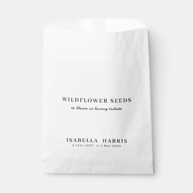 Loving Memory Memorial Wildflower Favour Bag (Front)