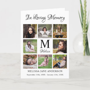 Loving Memory Modern Personalised 8 Photo Funeral Program