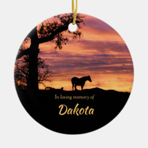 Loving Memory of Horse and Spiritual Poem Memorial Ceramic Ornament