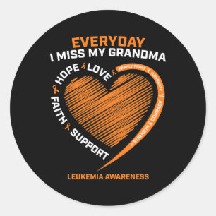Loving Memory Of My Grandma Leukaemia Awareness Classic Round Sticker