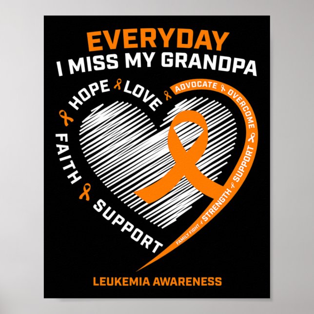Loving Memory Of My Grandpa Remembrance Leukaemia  Poster (Front)