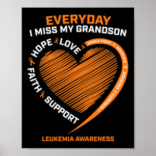 Loving Memory Of My Grandson Leukaemia Awareness Poster