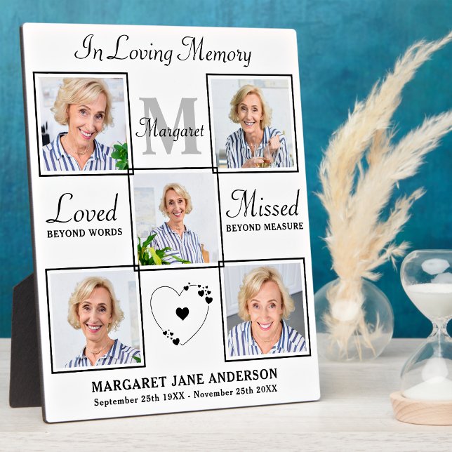 Loving Memory Personalised 5 Picture Memorial Plaque (Creator Uploaded)