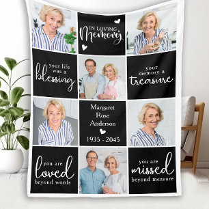 Loving Memory Personalised 6 Multi Photo Memorial Fleece Blanket