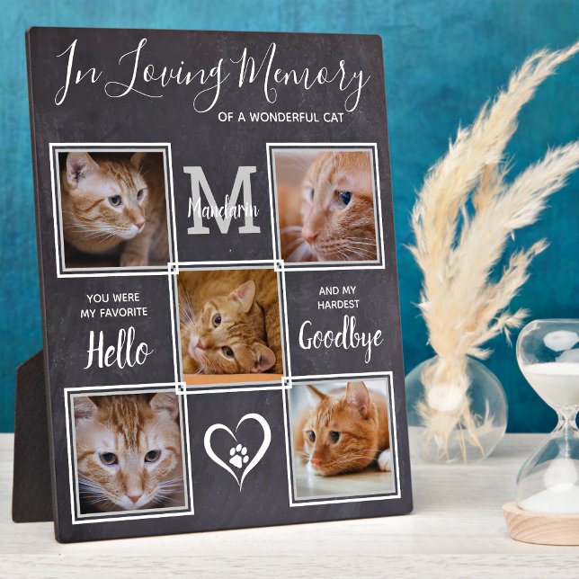 Loving Memory Personalised Cat Pet Photo Memorial Plaque (Creator Uploaded)