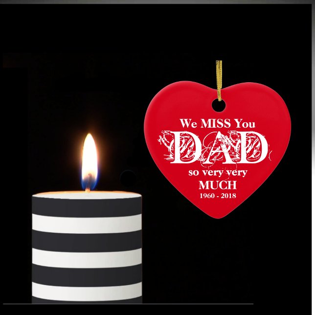 Loving Memory Personalised Dad Christmas Ornament (Forever in our hearts and dearly missed. We love and miss you Dad.)