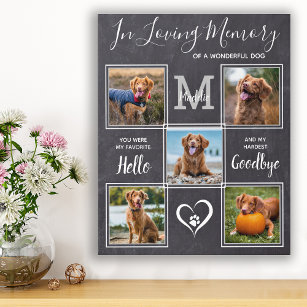 Loving Memory Personalised Dog Pet Photo Memorial Faux Canvas Print