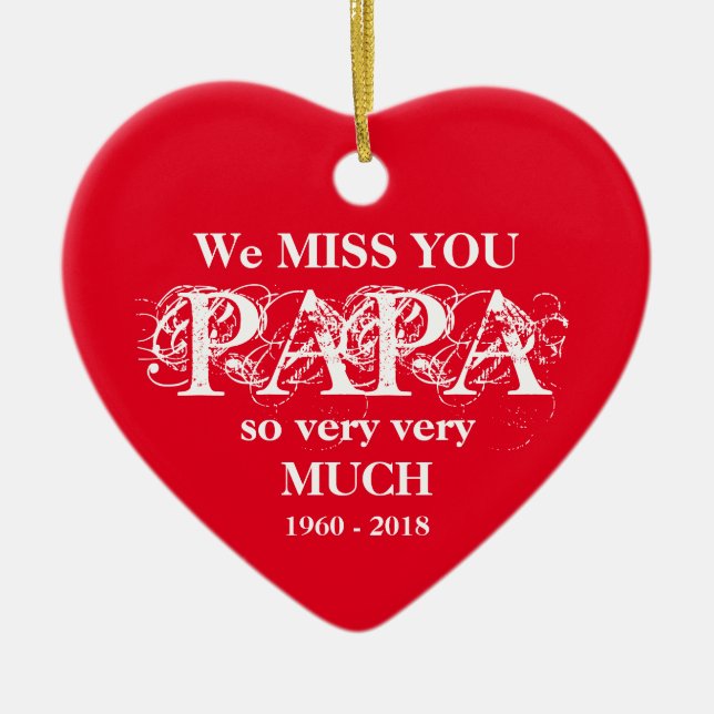 Loving Memory Personalised PAPA Christmas Ornament (Front)