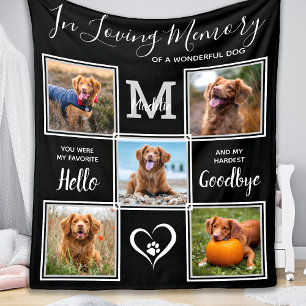 Loving Memory Personalised Pet Memorial 5 Photo Fleece Blanket