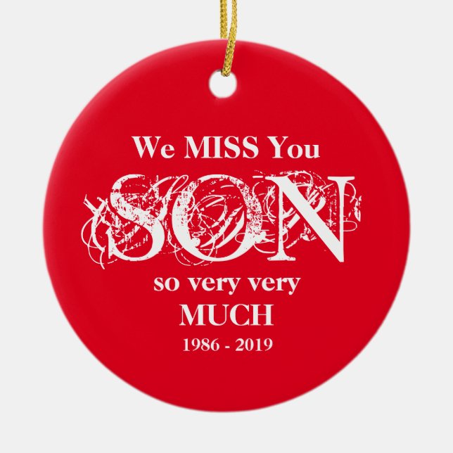 Loving Memory Personalised Son Memorial Ornament (Front)