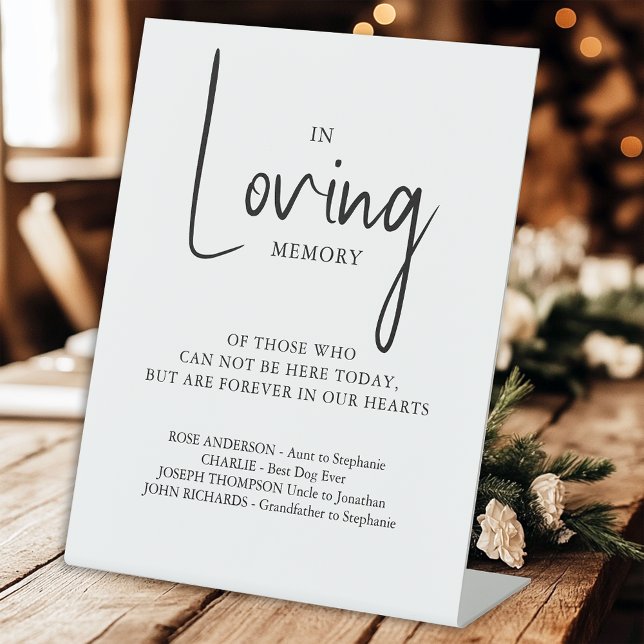 Loving Memory Personalised Wedding Memorial  Pedestal Sign (Creator Uploaded)