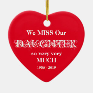 Loving Memory Personalized DAUGHTER Christmas Ceramic Ornament