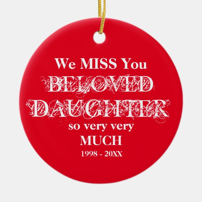 Loving Memory Personalized Daughter Ornament (Front)