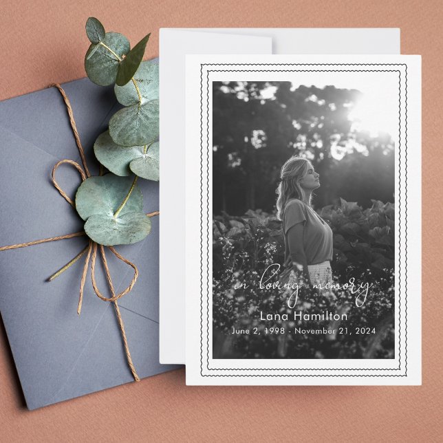 Loving Memory Script Framed Photo Funeral Program (Creator Uploaded)