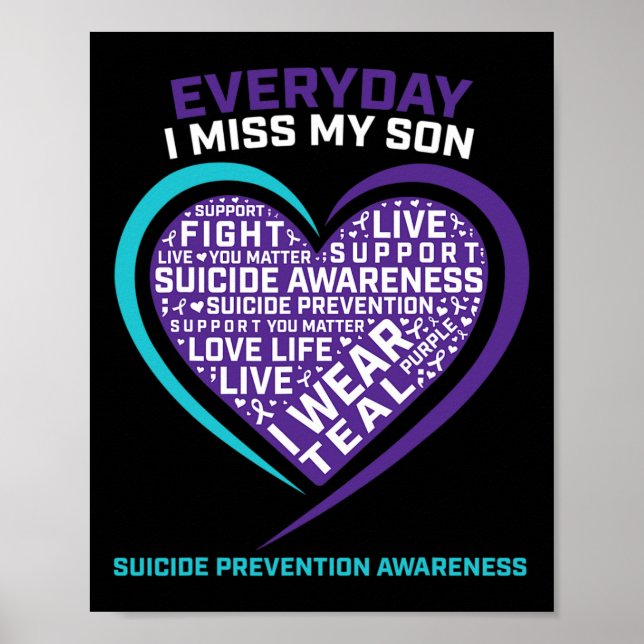 Loving Memory Son Suicide Awareness Gifts Suicide  Poster (Front)