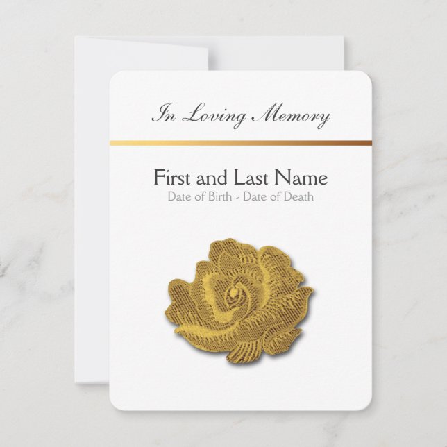 Loving Memory Vintage Rose 1 Funeral Announcement (Front)