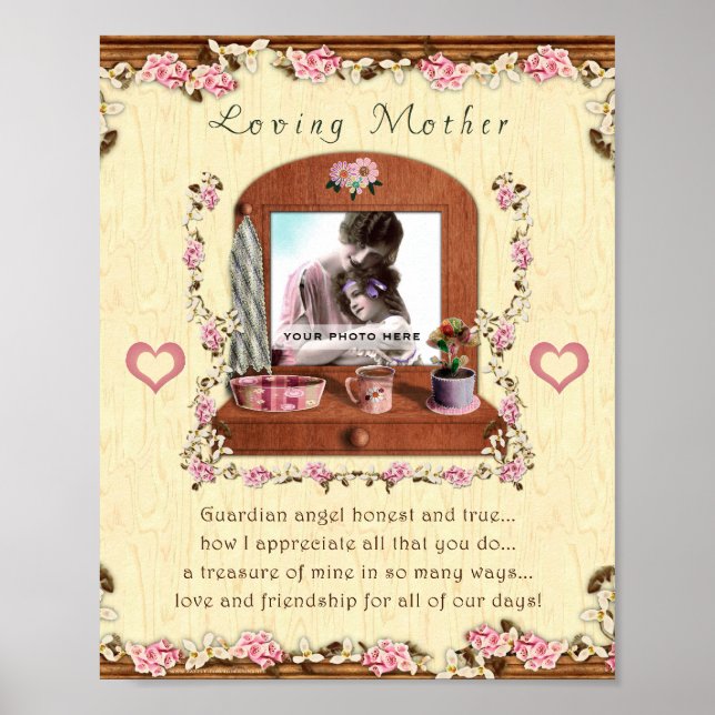 Loving Mother 8x10 Personalised Photo Frame Poster (Front)