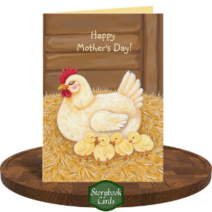 Loving Mum Chicken Sleeping Babies Mother's Day  Card