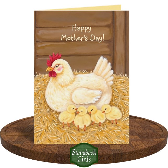 Loving Mum Chicken Sleeping Babies Mother's Day  Card (Creator Uploaded)