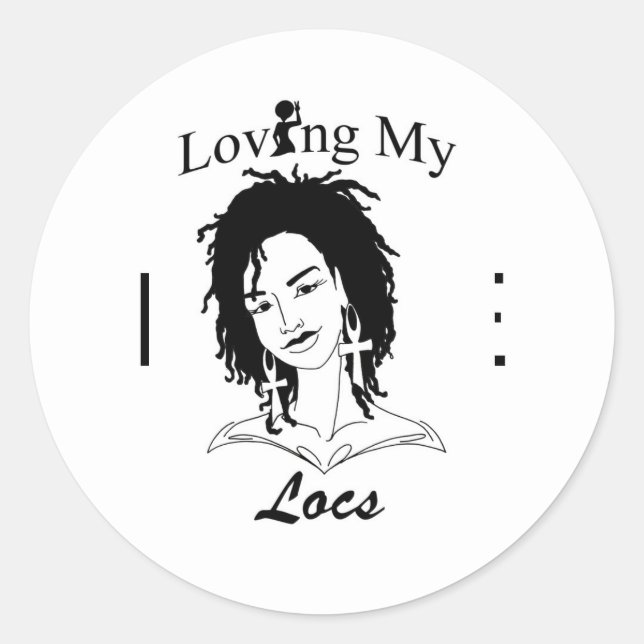 Loving My Locs Classic Round Sticker (Front)