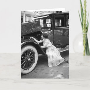Loving My Old Car, 1920s Card