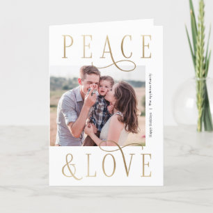 Loving Peace Editable Colour Folded Holiday Card