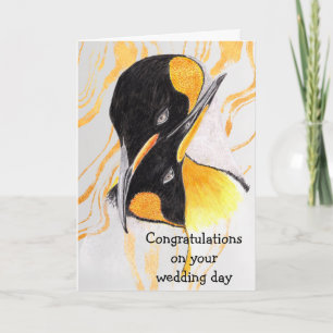 Loving Penguin Congratulations on your wedding day Card