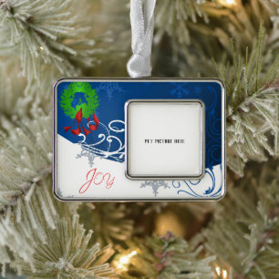 Loving Pet First Christmas! Silver Plated Framed Ornament