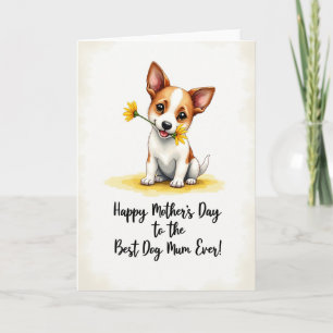 Loving Puppy Floral Mothers Day Card