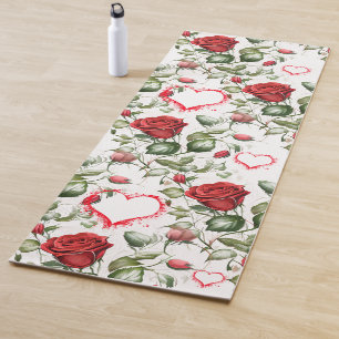 Loving Red Roses Yoga Mat