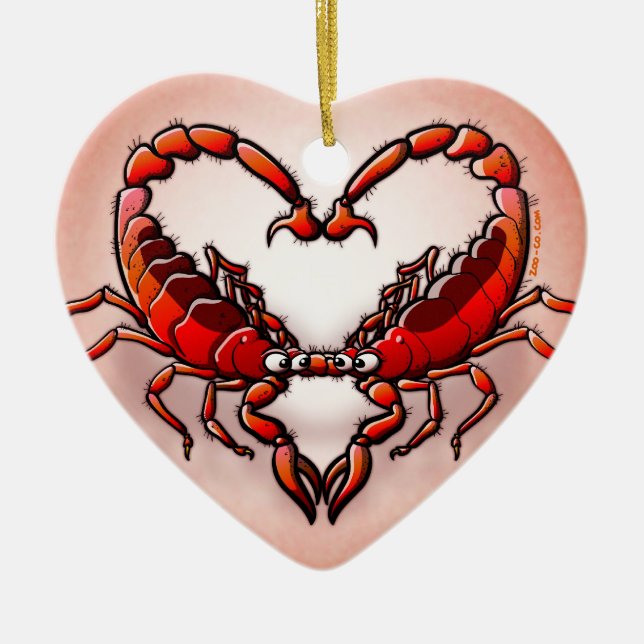 Loving Scorpions Ceramic Tree Decoration (Front)